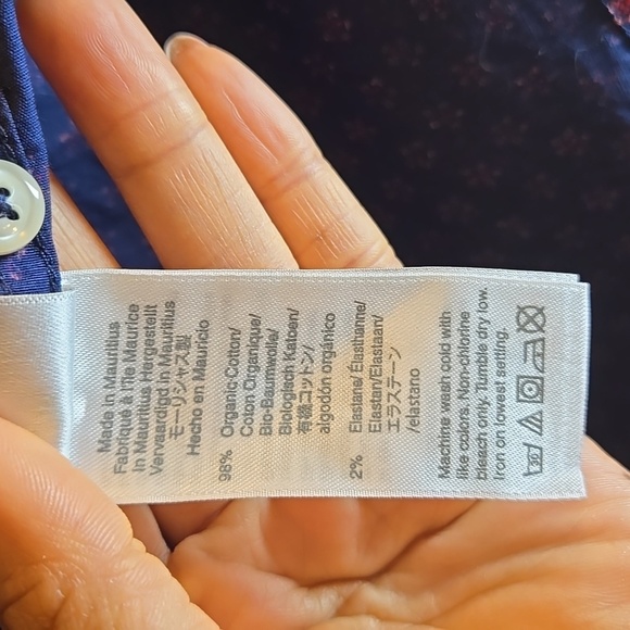 J. Crew Organic Cotton Slim Untucked Stretch Secret Wash Sleeved Floral Shirt - Picture 12 of 13